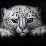 Snow leopard cub digital painting commission.