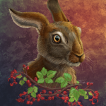 Autumn hare, digital painting.