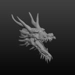 Shinto Dragon head for 3D printing