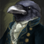 Gentle raven - digital painting mockup